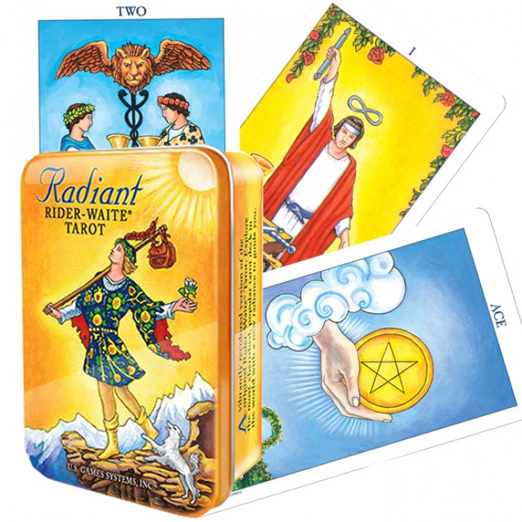 Minor Defect Radiant Raider Waite Tarot cards in a Tin Box US Games Systems US Games Systems