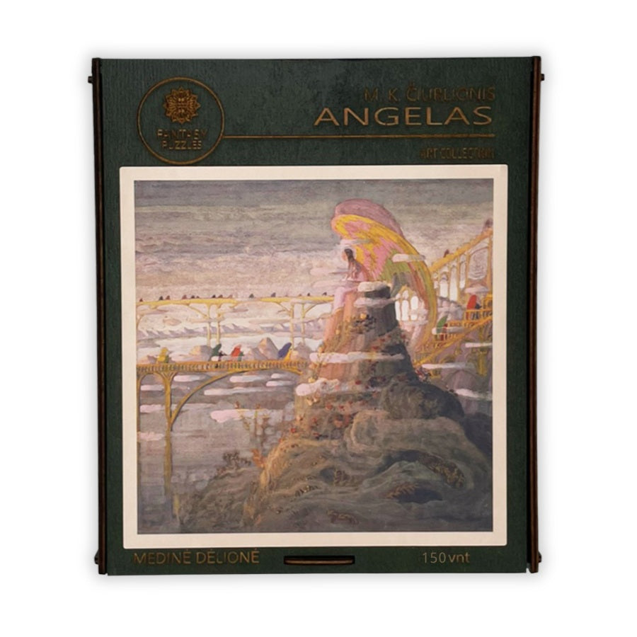 M.K. Čiurlionis Angel (Angelas) Wooden Puzzle M size (150 pieces) Fantasy Puzzles Fantasy Puzzles