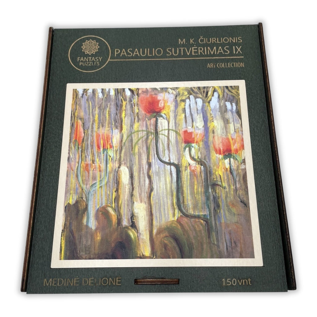M.K. Čiurlionis Creation of the World IX (Pasaulio sutvėrimas IX) Wooden Puzzle M size (150 pieces) Fantasy Puzzles Fantasy Puzzles
