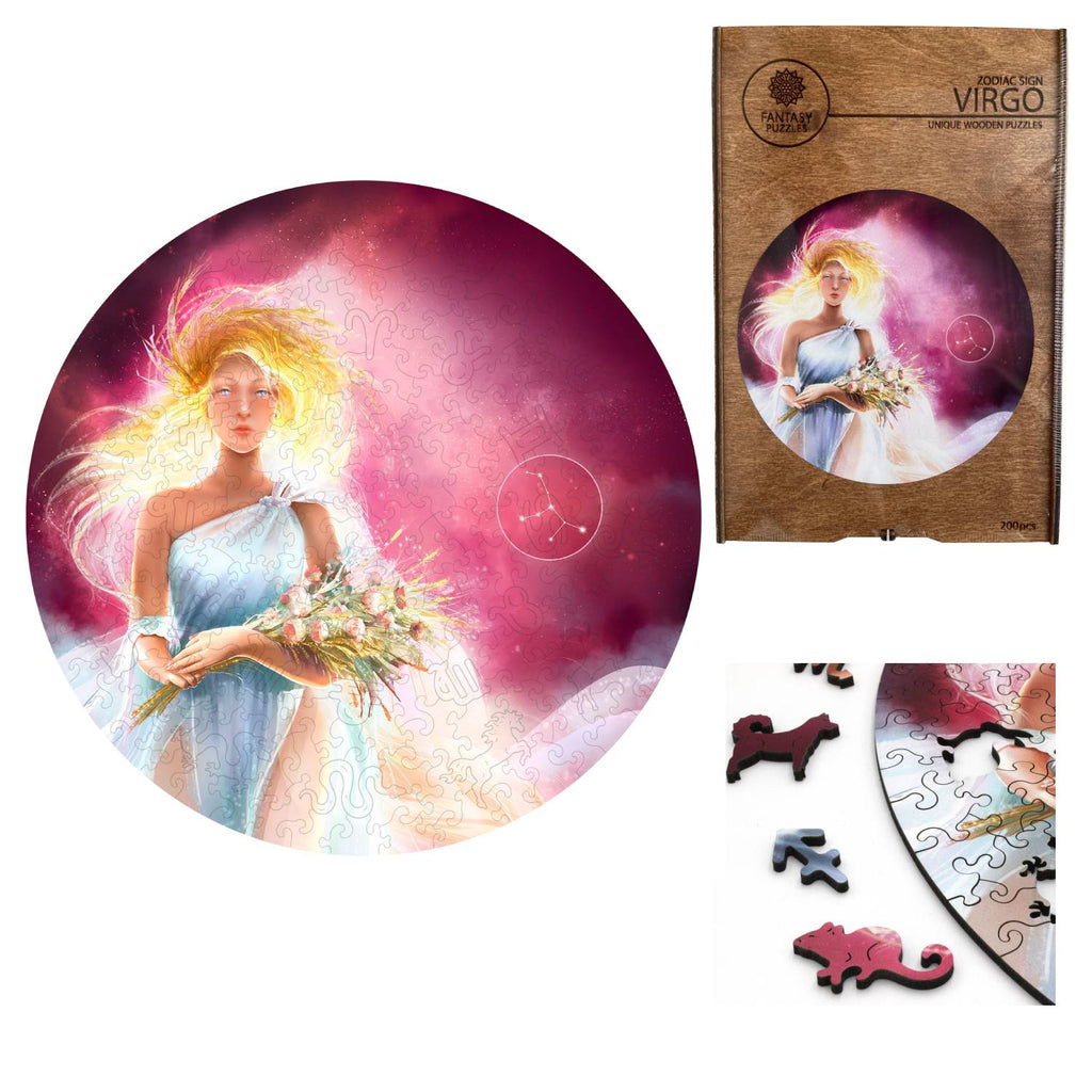 Virgo Zodiac Sign Wooden Puzzle 200 pieces Fantasy Puzzles Fantasy Puzzles