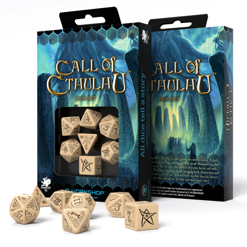 Call Of Cthulhu Dice Set beige and black Q-Workshop