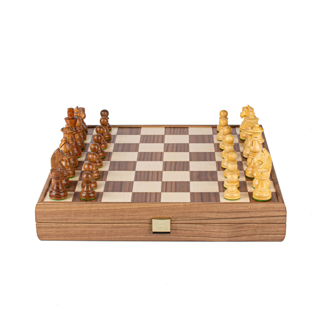 Walnut Chess set 35x35cm with Weighted Staunton Chessmen Manopoulos Manopoulos