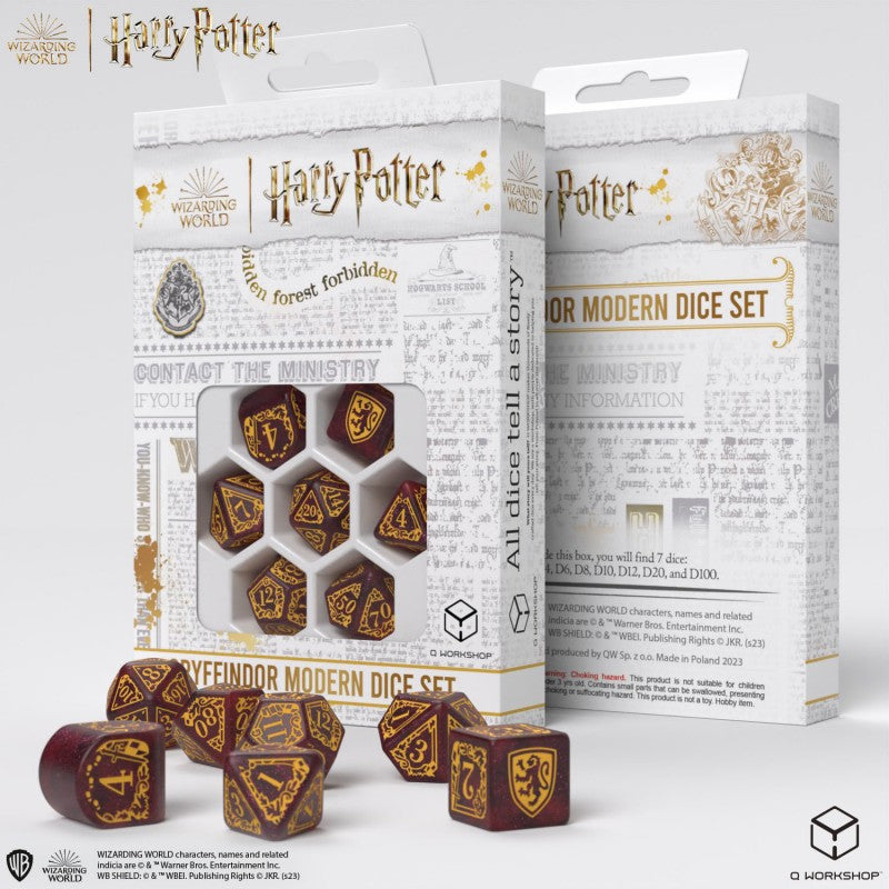 Harry Potter. Gryffindor Modern Dice Set - Red Q-Workshop