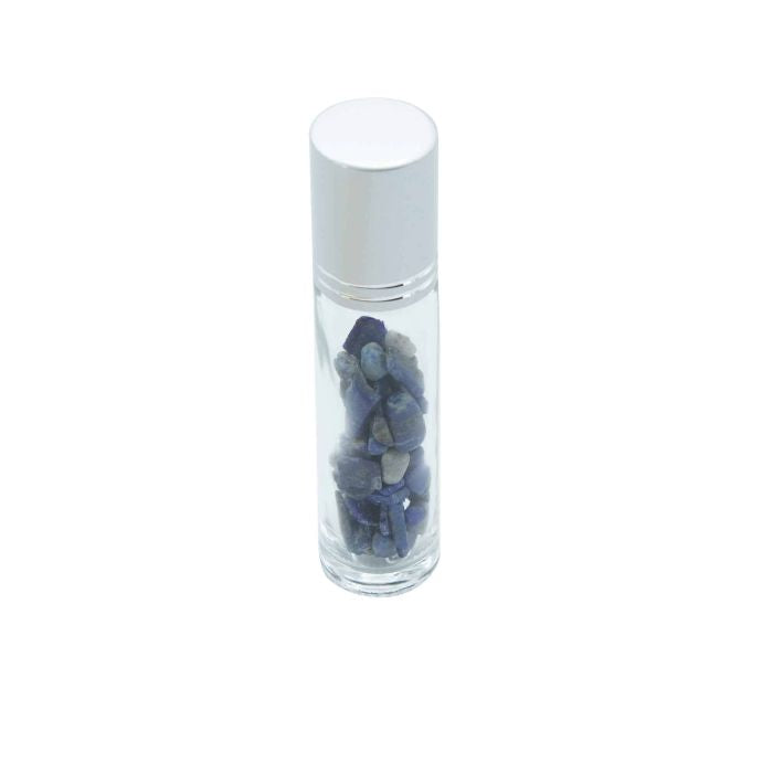 Gemstone Essential Oil Roller Bottle - Sodalite - Silver Cap Ancient Wisdom