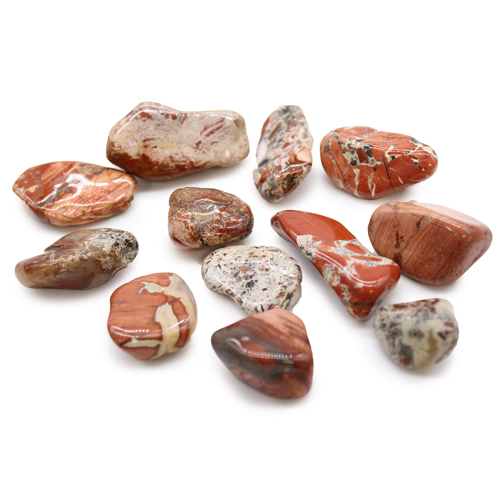 Medium African Tumble Stones (12x) - Light Jasper - Brecciated Ancient Wisdom Ancient Wisdom