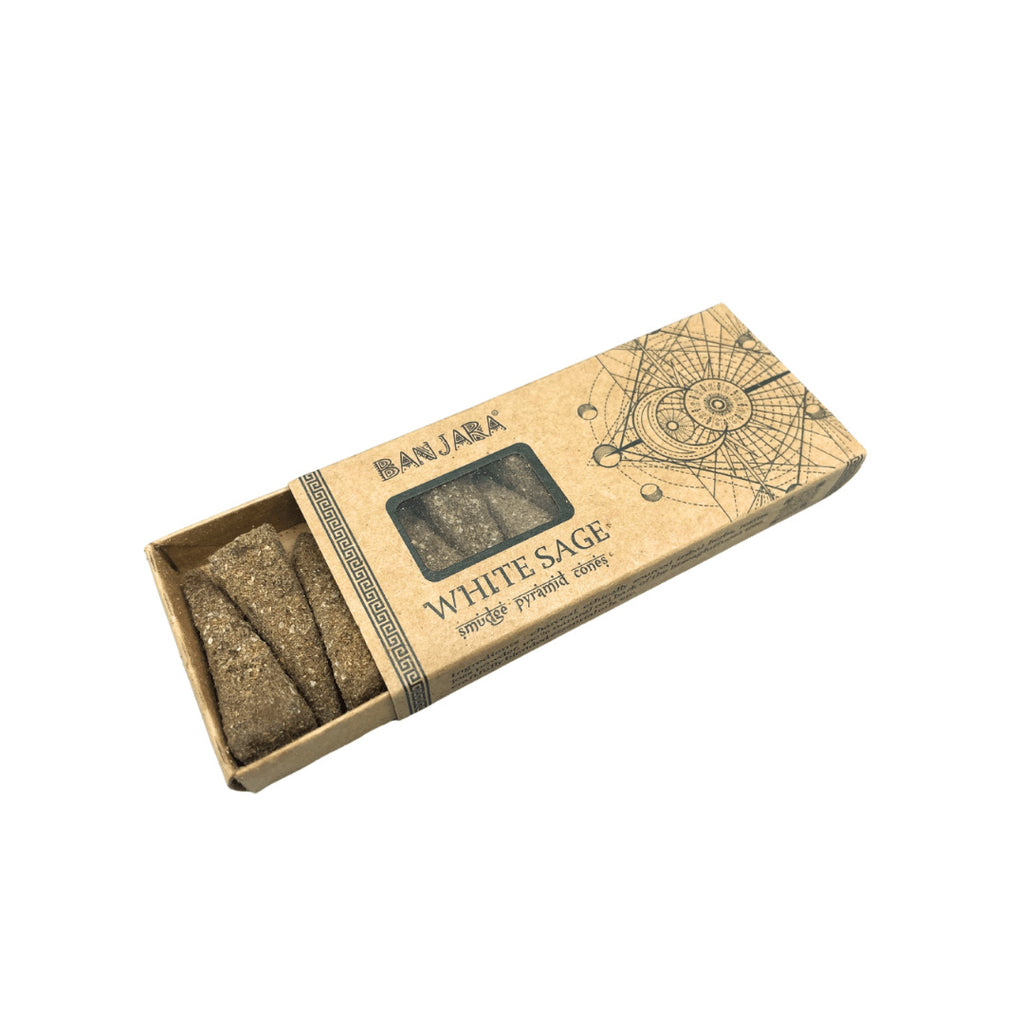 Banjara Smudge Pyramid Cones - White Sage Ancient Wisdom