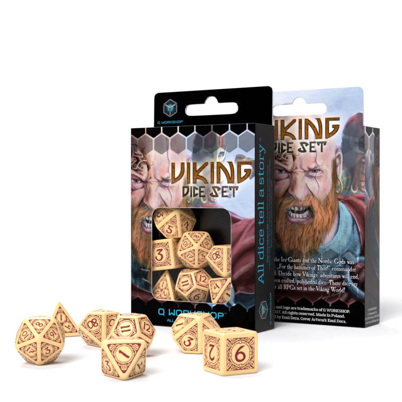 Viking Dice Set beige and burgundy Q-Workshop