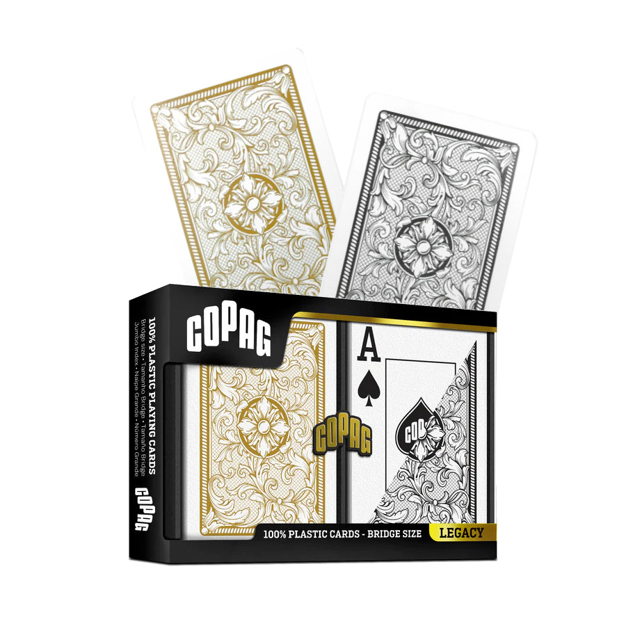 Legacy Bridge Size Jumbo Index Playing Cards Double Deck (black and gold) Copag Copag