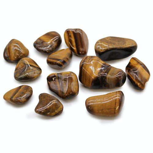 Medium African Tumble Stones (12x) - Tigers Eye Variegated Ancient Wisdom Ancient Wisdom