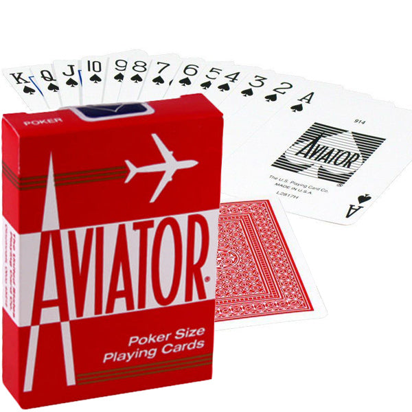 Aviator Standard poker cards (Red) Bicycle