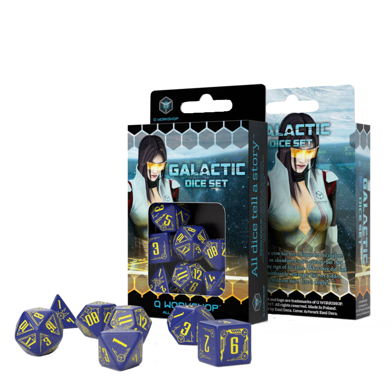 Galactic RPG Dice Set navy and yellow Q-Workshop