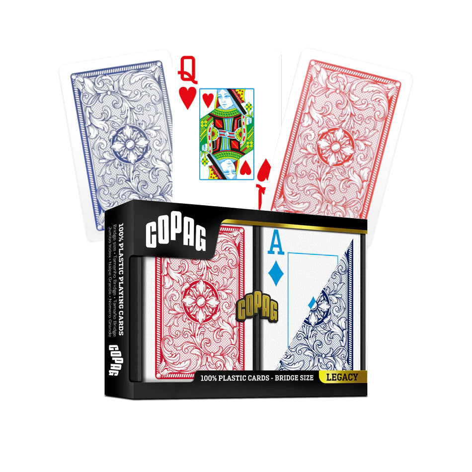 Legacy Bridge Size Jumbo Index 4 Colors Playing Cards Double Deck (red and blue) Copag Copag