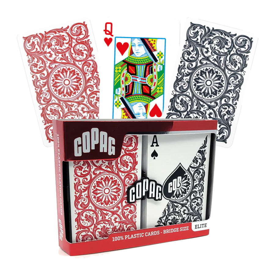Elite Bridge Size Regular Index Playing Cards Double Deck (red and black) Copag Copag