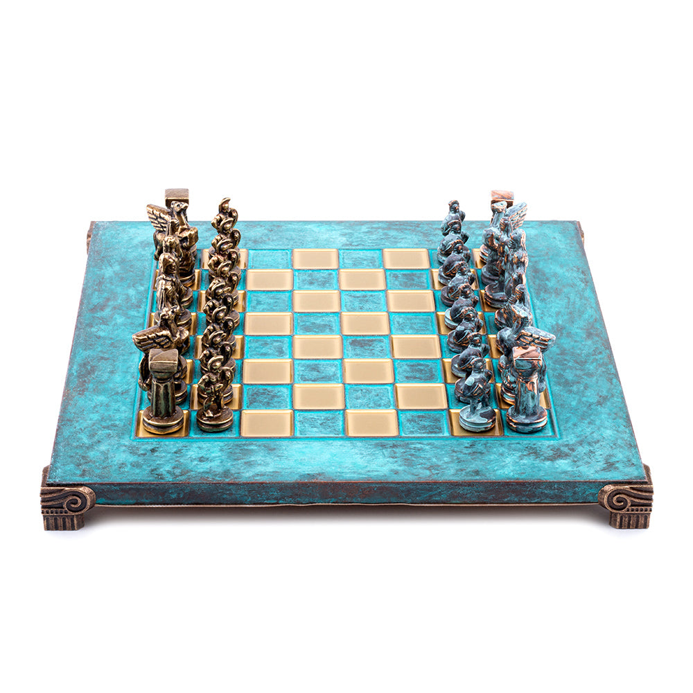 Spartan Warrior Metal Chess Set With 28cm Chessboard Manopoulos Manopoulos