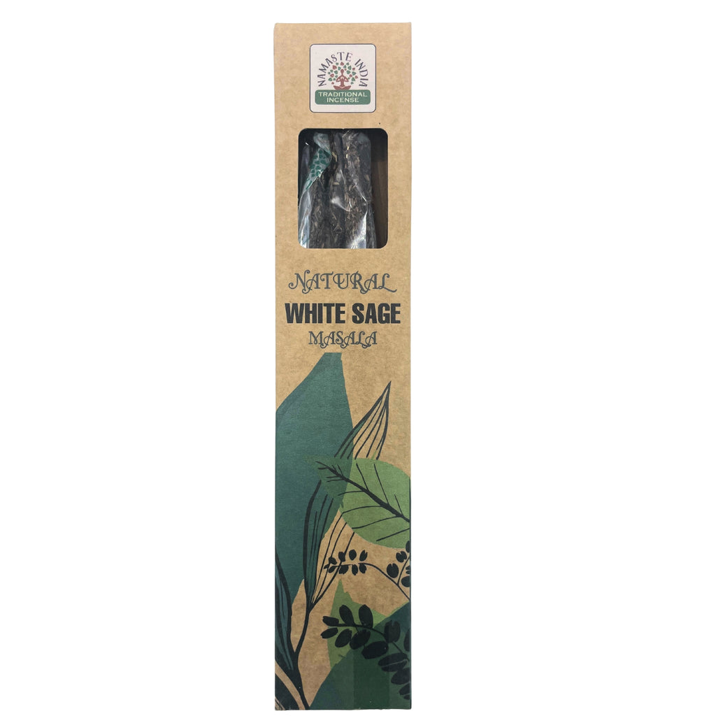 Natural Botanical Masala Incense - White Sage Namaste India Namaste Inida