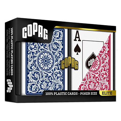 Minor Defect Copag Elite Poker double plastic playing cards deck Jumbo Index (red/blue) Copag