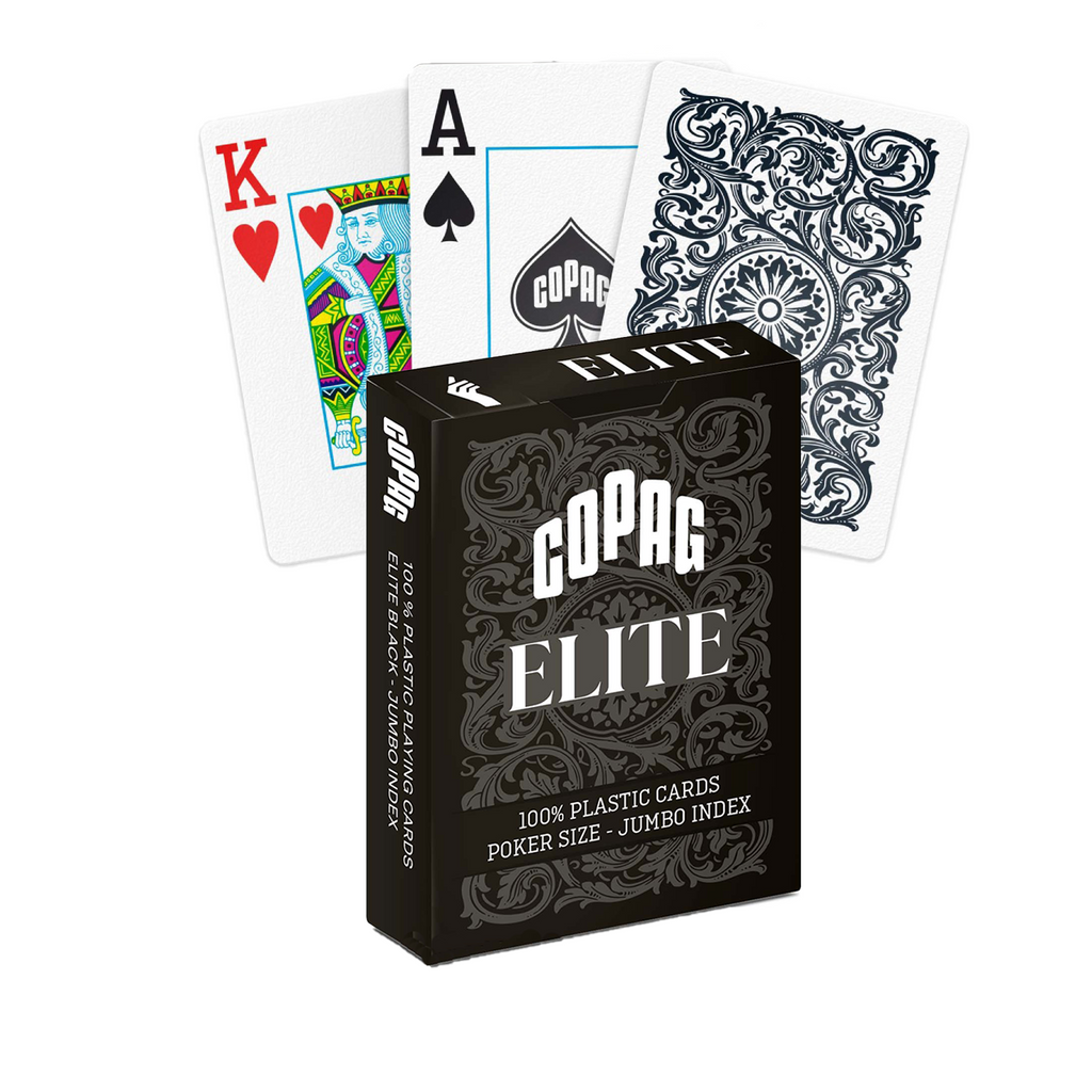 1546 Elite Poker size Jumbo index playing cards (black) Copag Copag