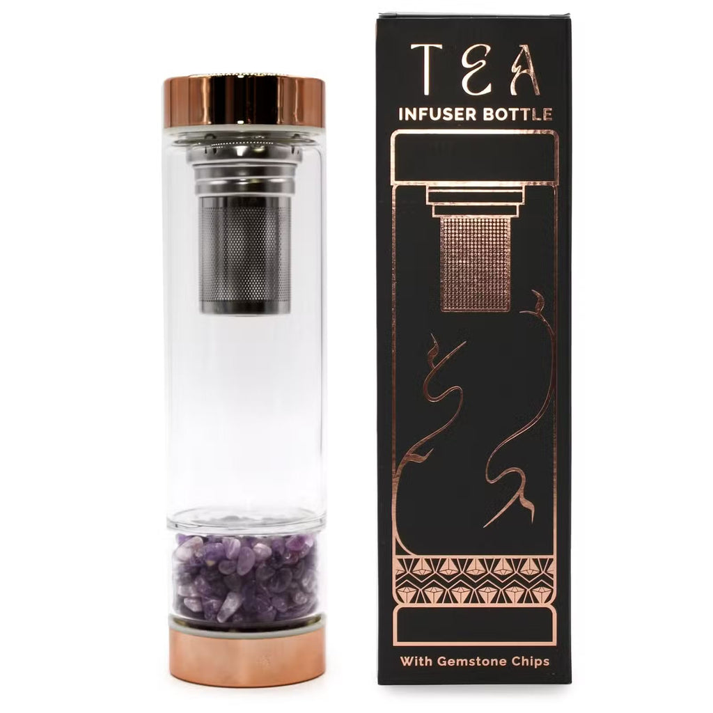 Crystal Tea Infuser Bottle with Amethyst Ancient Wisdom Ancient Wisdom