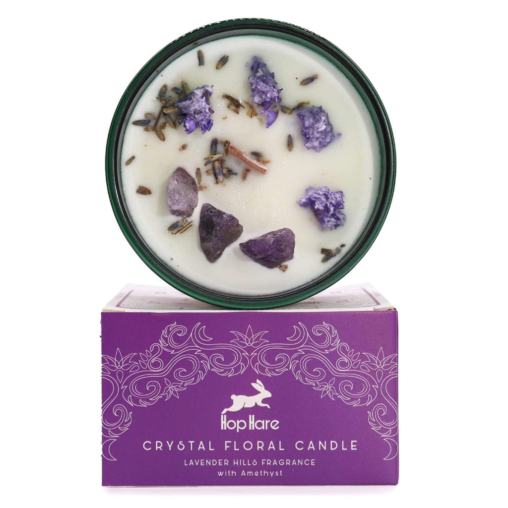 Crystal Floral Candle - The Moon (Lavender Hills) Hop Hare Hop Hare
