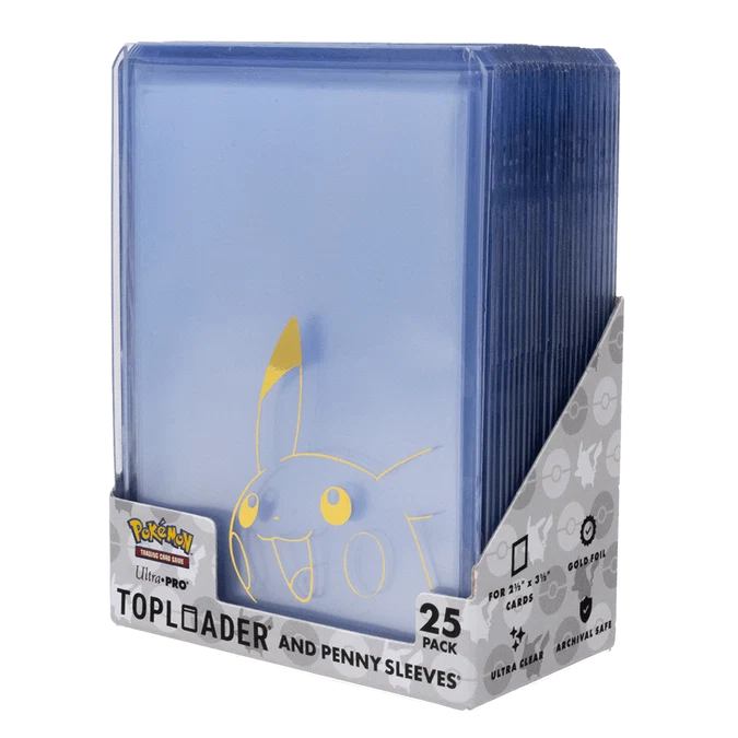 Pikachu Toploader and Penny Sleeves Combo Pack 25 pack Ultra Pro Ultra PRO