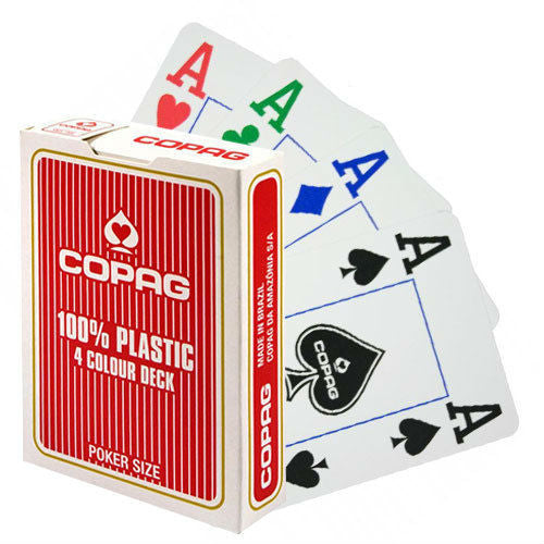 Copag 4 Colour poker cards (Red) Copag