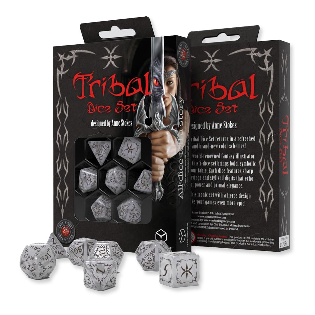 Tribal Dice Set Pearl & Brown Q-WORKSHOP Q-Workshop