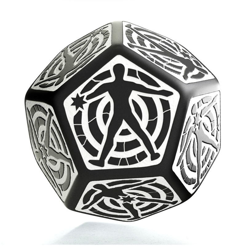 D12 Hit Location Dice black and white Q-Workshop