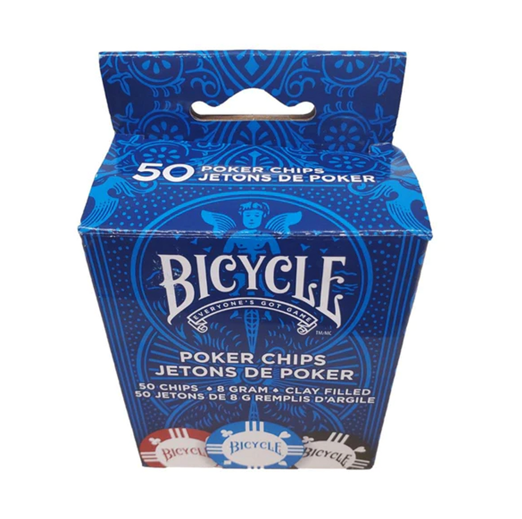 Bicycle Clay Filled Poker Chips 50 Count 8 Gram Bicycle