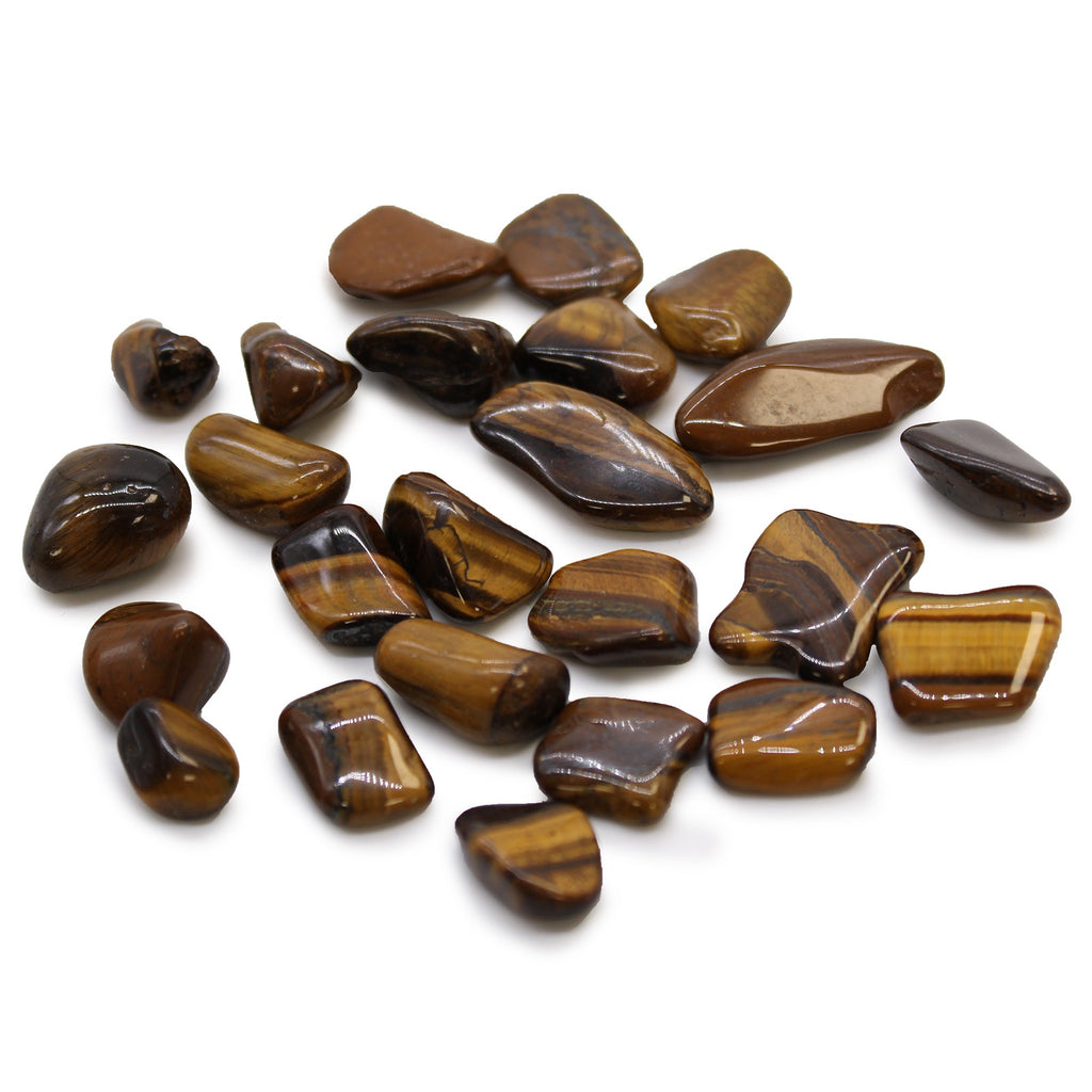 Small African Tumble Stones (24x) - Tiger Eye - Golden Ancient Wisdom Ancient Wisdom