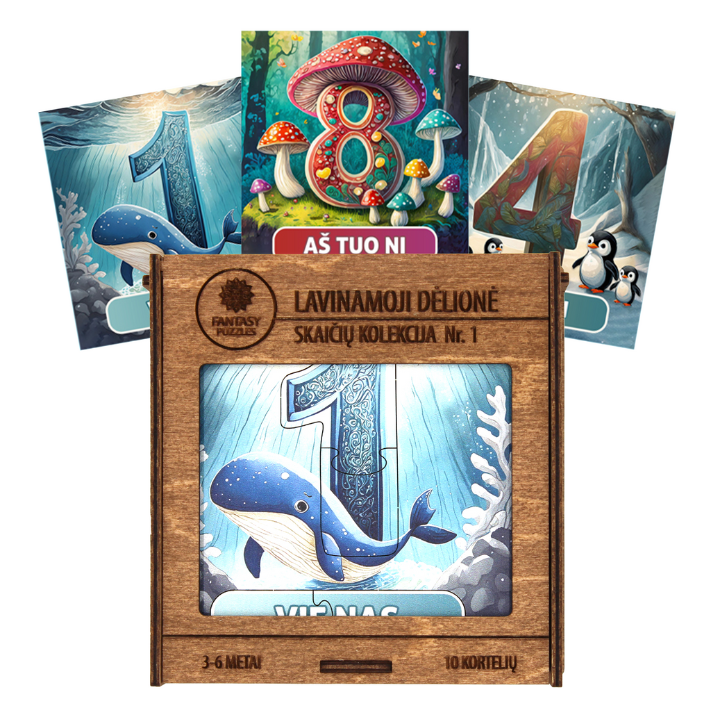 Educational Puzzle Wooden Cards Numbers Collection No. 1 (LT) Fantasy Puzzles Fantasy Puzzles