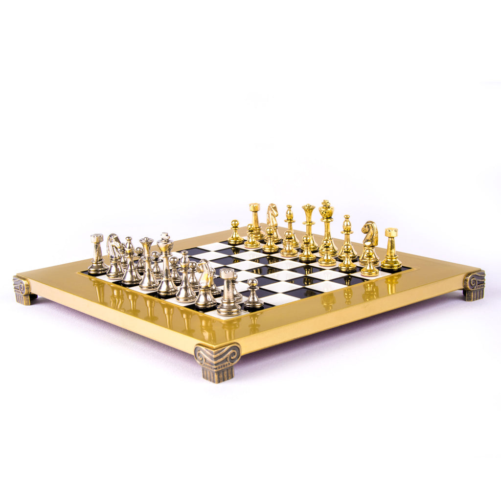 Classic Metal Staunton Chess Set 28x28cm with chessmen and chessboard Manopoulos Manopoulos