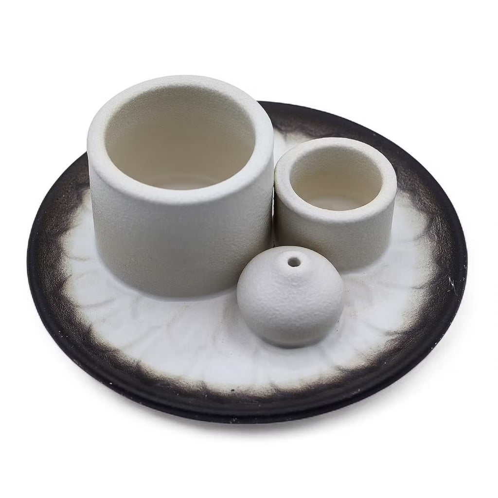 Palo Santo Stick & Smudge Holder Mandala White & Grey Ancient Wisdom Ancient Wisdom