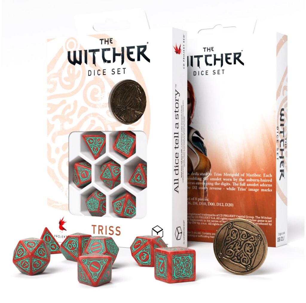 The Witcher Triss Dice Set red and turquoise Q-Workshop
