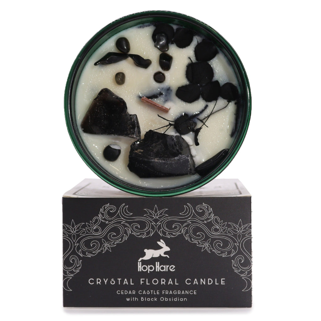 Crystal Floral Candle - The Knight of Sword (Cedar Castle scent) Hop Hare Hop Hare