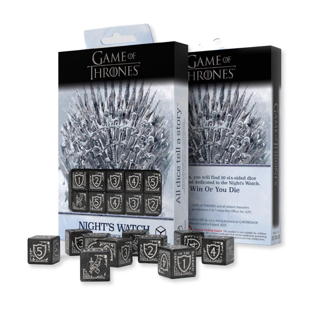 Game of Thrones. Night's Watch Dice 10xD6 Q-WORKSHOP Q-Workshop