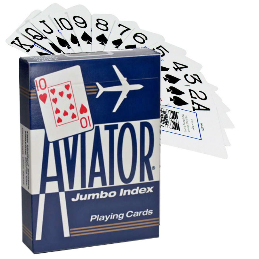 Aviator Jumbo poker cards (Blue) Bicycle