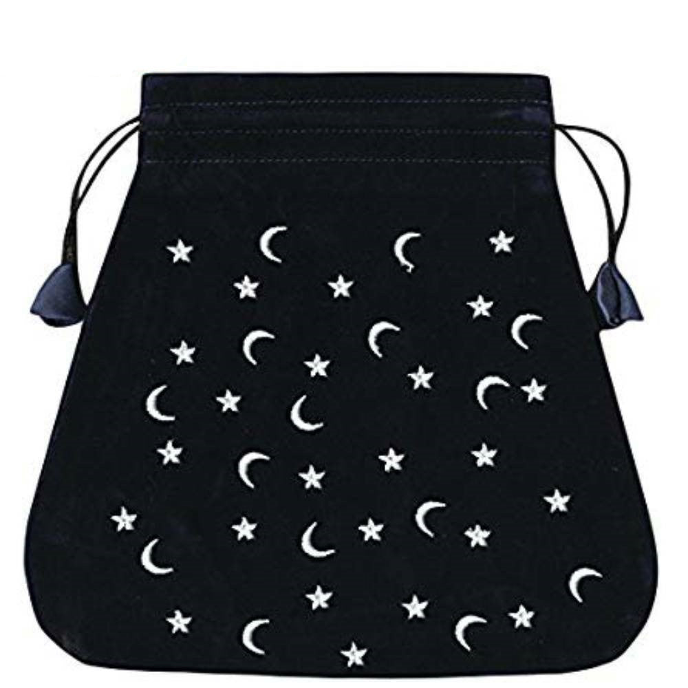 Moon And Stars Velvet Black Bag Cards Lo Scarabeo Lo Scarabeo