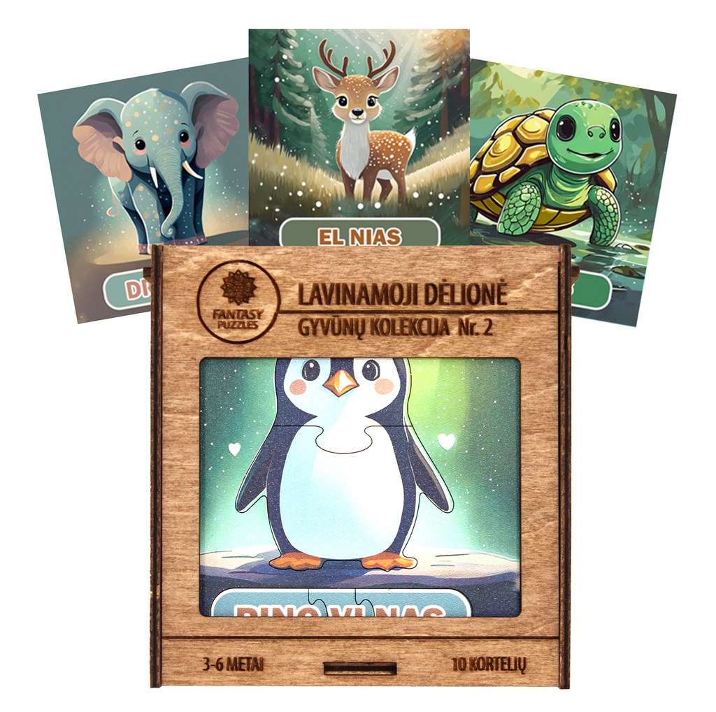 Educational Puzzle Wooden Cards Animals Collection No. 2 (LT) Fantasy Puzzles Fantasy Puzzles