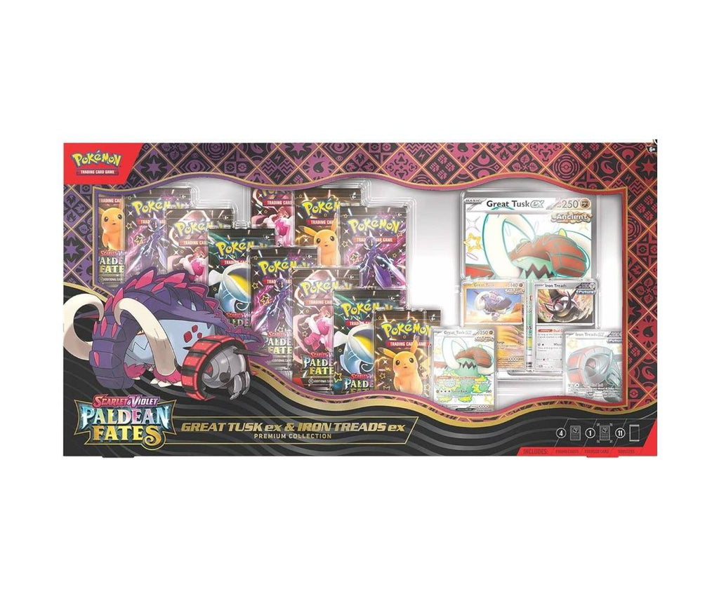 Pokemon Scarlet & Violet: Paldean Fates Great Tusk ex & Iron Threads ex Premium Collection Box Pokémon