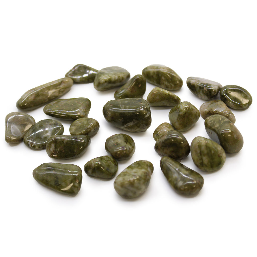 Small African Tumble Stones (24x) - Epidote Snowflake Ancient Wisdom Ancient Wisdom