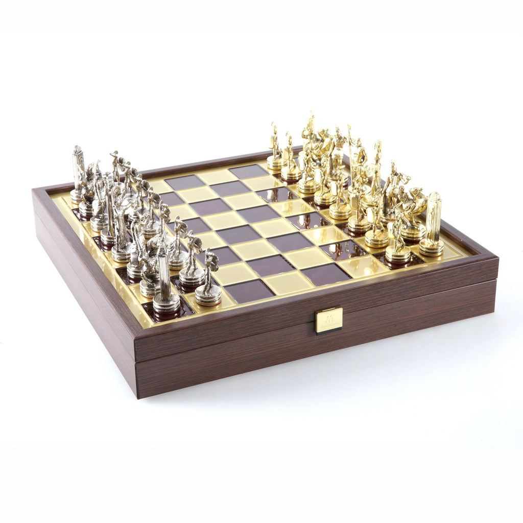 Greek Mythology Metal Chess Set With 34cm Board Manopoulos Manopoulos
