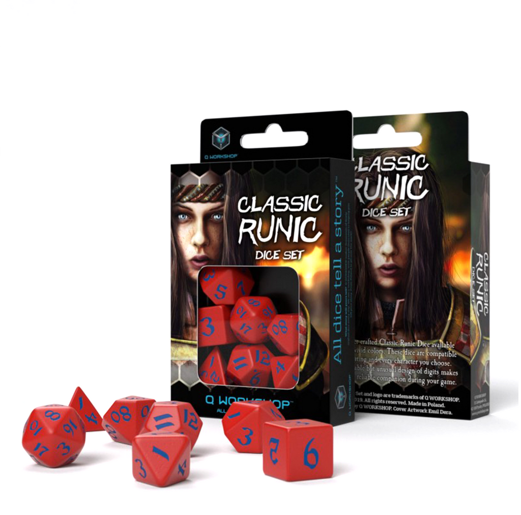 Classic Runic Dice Set red and blue Q-Workshop