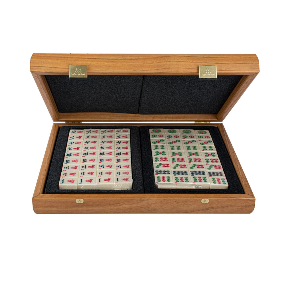Premium Mahjong Tiles set in Walnut Wooden Case Manopoulos Manopoulos