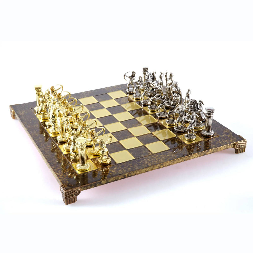 Archers Metal Chess Set With 44cm Chessboard Manopoulos Manopoulos