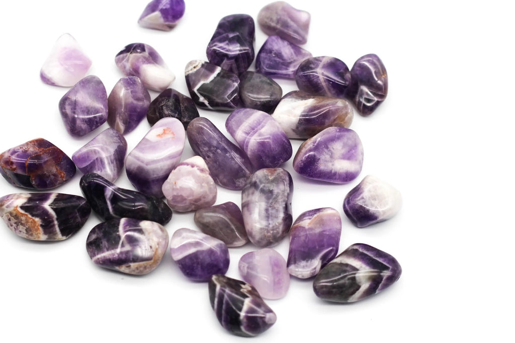 Medium Tumble Stones - Amethyst Banded (24x) Ancient Wisdom Ancient Wisdom