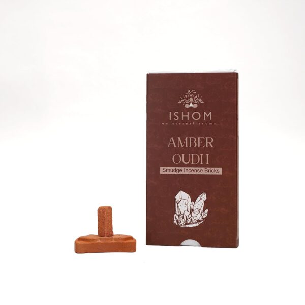 Natural Incense Smudge Bricks and Burner - Amber Wood Ancient Wisdom