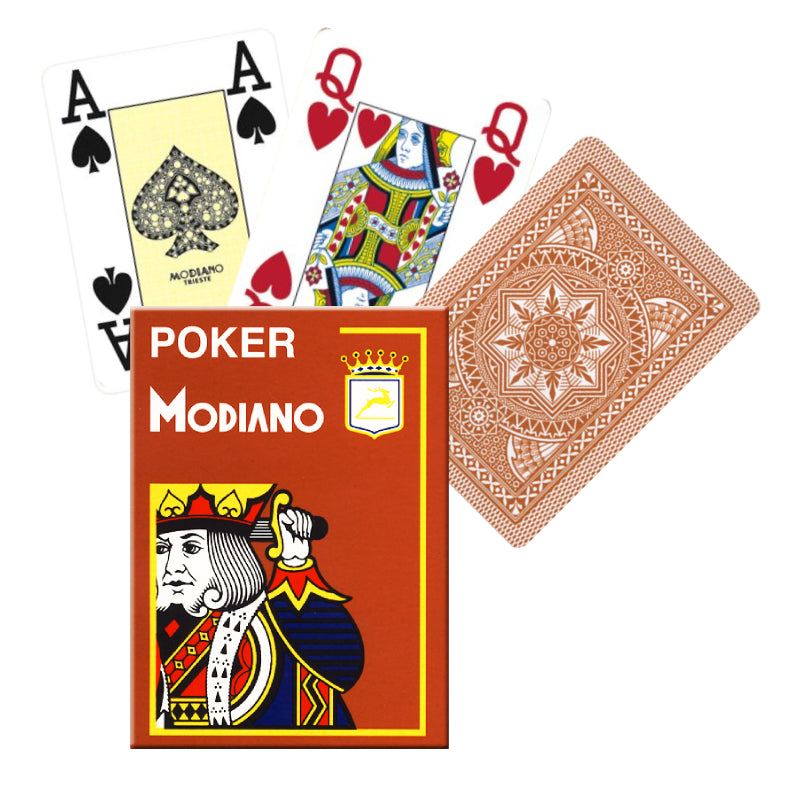 Modiano Poker 4 Jumbo Index cards (brown) Modiano