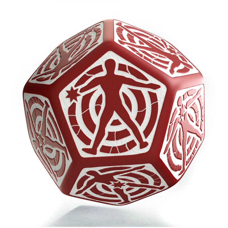 D12 Hit Location Dice red and white Q-Workshop