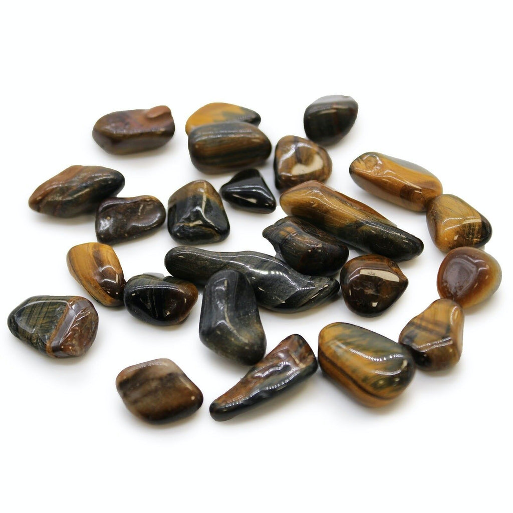 Small African Tumble Stones (24x) - Tiger Eye - Variegated Ancient Wisdom Ancient Wisdom