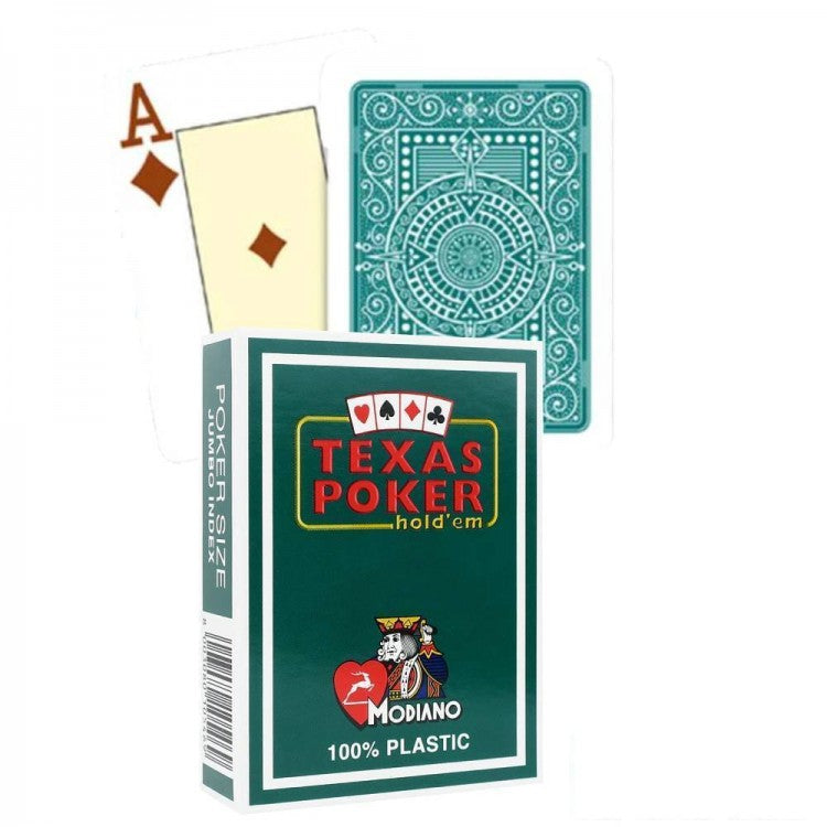 Minor Defect Texas Poker Hold Em playing cards (dark green) Modiano